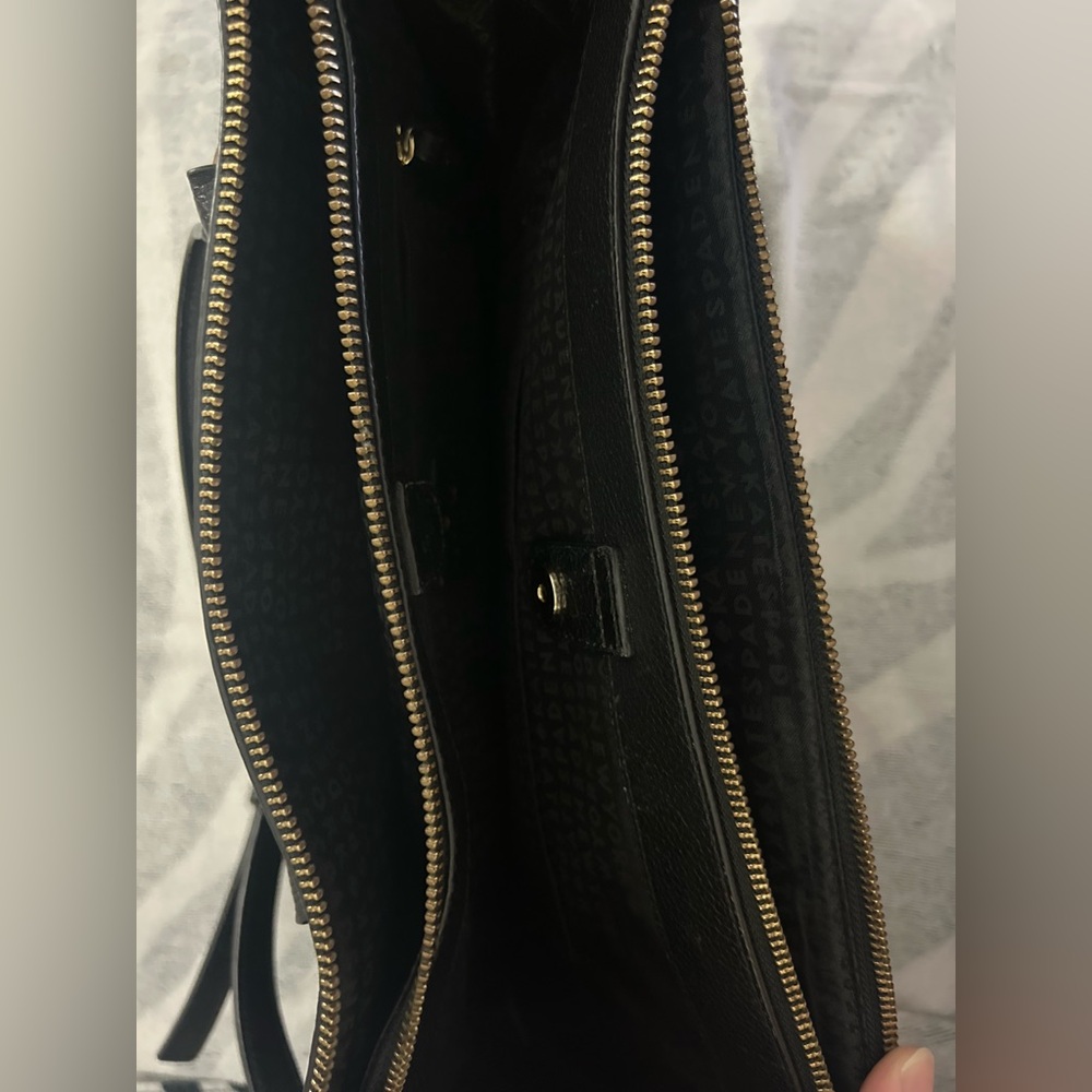 Kate Spade Black Leather Tote Bag - Picture 3 of 4